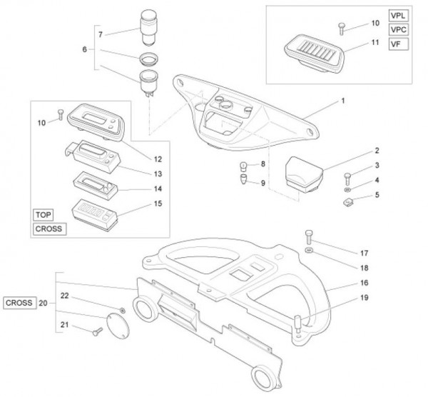 Fahrgestell Innenverkleidungen - Ape Mix 50ccm 2T AC 2015- ZAPC80000
