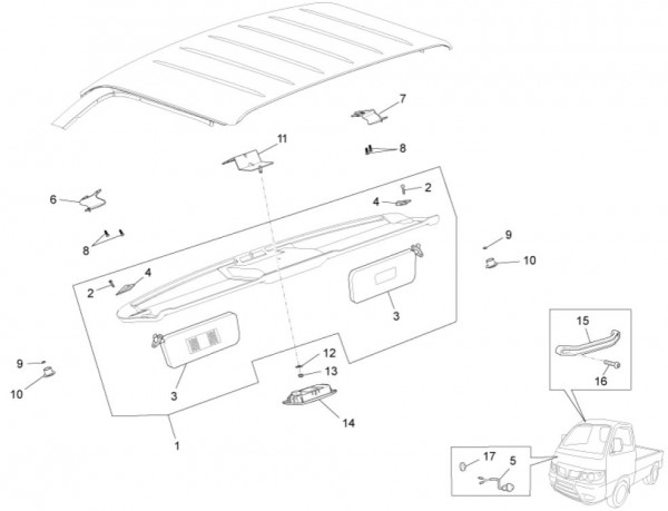Fahrgestell Kabinenbauteile - Porter Maxxi Multitech 1300ccm 4T LC 2013- ZAPS90RJ