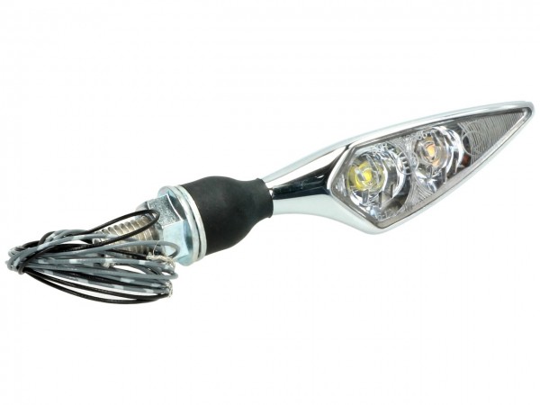 Kellermann LED Blinker, Micro Rhombus PL, vorne, links, Stahl, 12 V, chrom, glänzend, E-geprüft