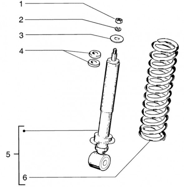 Radaufhängung Stoßdämpfer vorn - Ape TM 703 Diesel mit Lenkrad 422ccm 4T AC 2005-2010 ZAPT10000