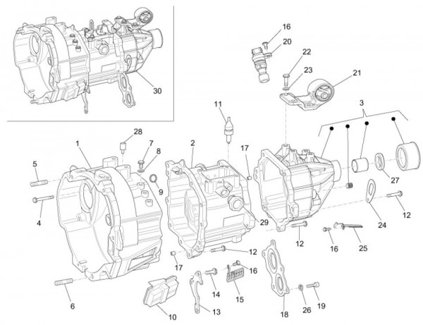 Motor Getriebegehäuse - Porter Maxxi Multitech 1300ccm 4T LC 2011- ZAPS90RJ