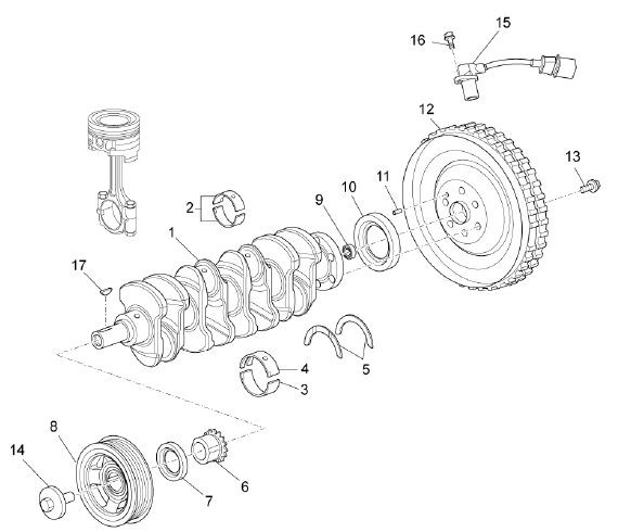 Motor Kurbelwelle - Porter Multitech 1300ccm 4T LC 2010- ZAPS90TJ