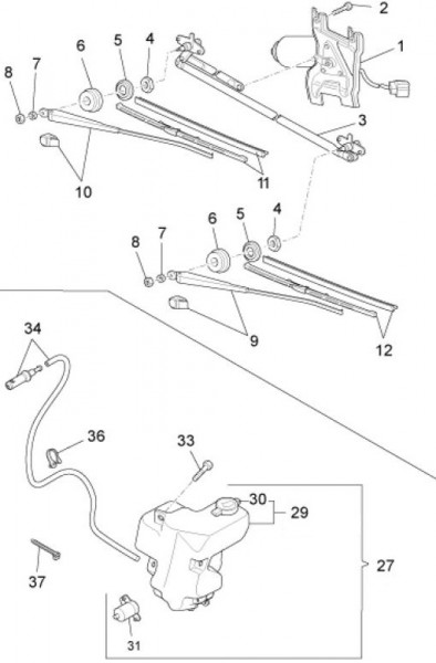 Elektrische Anlage Scheibenwischer - Porter D120 Diesel 1300ccm 4T LC 2015- ZAPS90CK