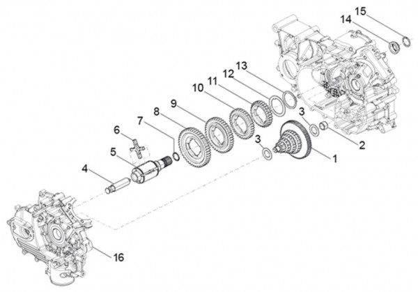 Motor Schaltgetriebe - Classic 400 422ccm 4T 2V AC 2015- MBX000T58RC001005