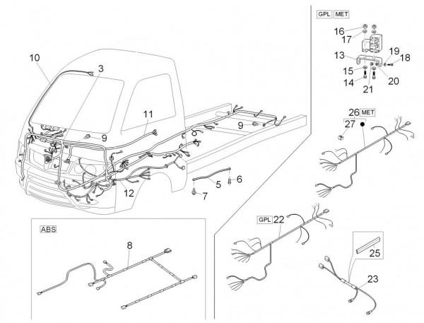 Elektrische Anlage Kabelbaum - Porter Multitech 1300ccm 4T LC 2011- ZAPS90CJ