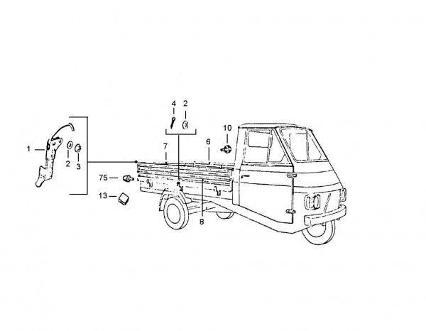 Fahrgestell Pritsche - Vespa Car 200ccm 2T AC 1983- AF3T