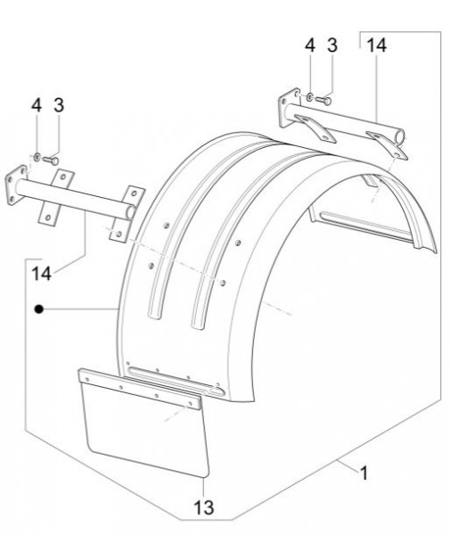 Fahrgestell Radgehäuse - Porter Maxxi Multitech 1300ccm 4T LC 2013- ZAPS90RJ