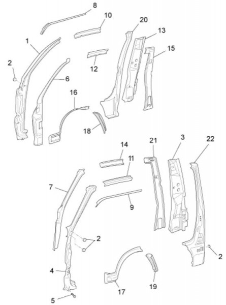 Fahrgestell Rahmen seitlich - Porter Maxxi Multitech 1300ccm 4T LC 2013- ZAPS90RJ