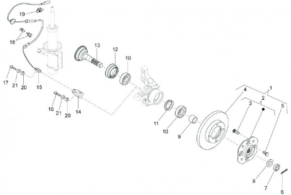 Radaufhängung Vorderradnabe - Porter Multitech 1300ccm 4T LC 2010- ZAPS90PJ