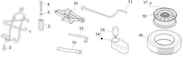 Radaufhängung Ersatzrad - Porter D120 Diesel 1300ccm 4T LC 2015- ZAPS90VK