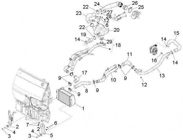Fahrgestell Wärmeaustauscher - Porter D120 Diesel 1300ccm 4T LC 2011- ZAPS90CK