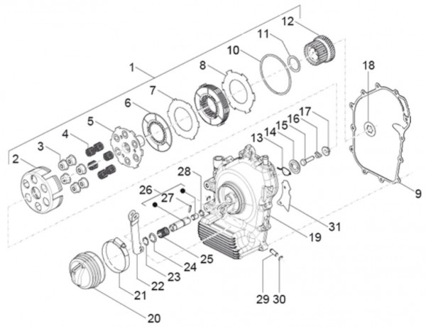Motor Kupplung - Classic 400 422ccm 4T 2V AC 2016- MBX000T58RC001005