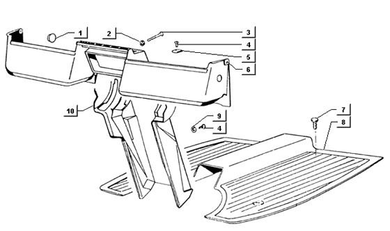 Fahrgestell Fußraumabdeckungen - Ape TM 218ccm 2T AC 1999-2004 ZAPT1000000001001