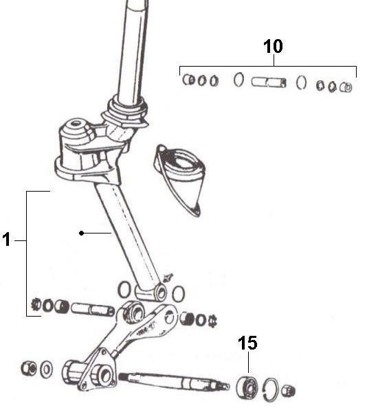 Radaufhängung Steuerrohr - Ape 220ccm 2T AC 1978-1983 MPM2T