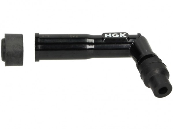 NGK Zündkerzenstecker, XB05F, schwarz, 102° Winkel, für Anschlussgewinde