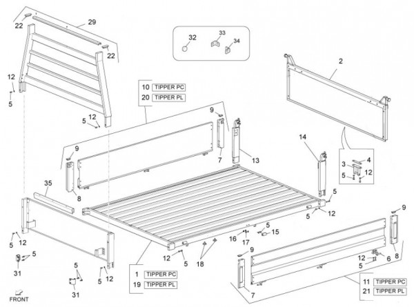 Fahrgestell Ladefläche - Porter Maxxi D120 Diesel 1200ccm 4T LC 2011- ZAPS90RK