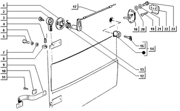 Fahrgestell Türschloss - Ape TM 703 mit Lenkrad 218ccm 2T AC 1997-1999 ATM2 00001001