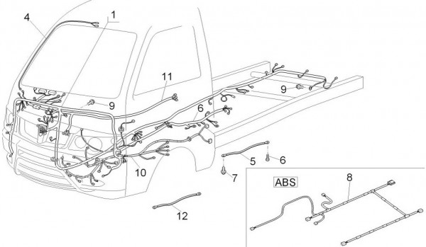 Elektrische Anlage Kabelbaum - Porter D120 Diesel 1300ccm 4T LC 2013- ZAPS90PK