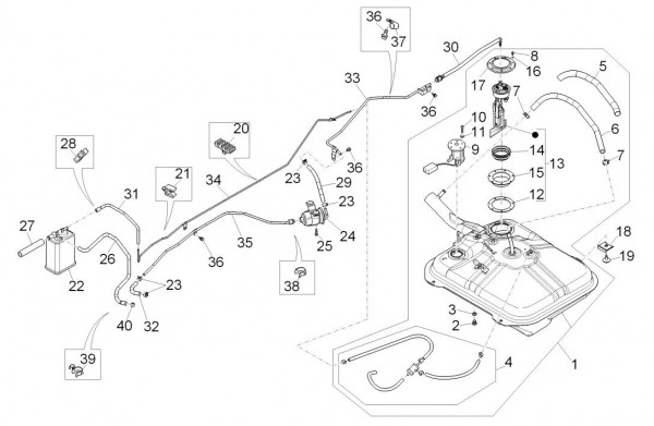 Fahrgestell Benzintank - Porter Multitech 1300ccm 4T LC 2010- ZAPS90PJ
