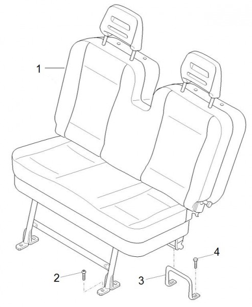 Fahrgestell Sitz hinten - Porter D120 Diesel 1300ccm 4T LC 2014- ZAPS90VK