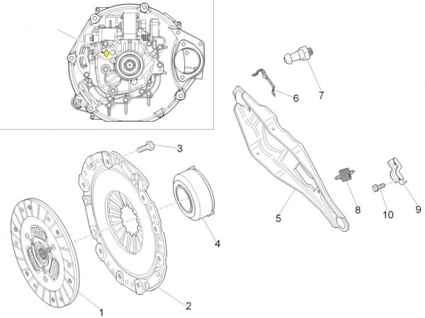 Motor Kupplung - Porter D120 Diesel 1300ccm 4T LC 2014- ZAPS90PK