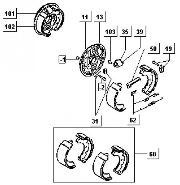 Bowdenzüge Bremsanlage hinten - Porter Porter Diesel 1400ccm 4T LC 1998-2004 ZAPS85000007
