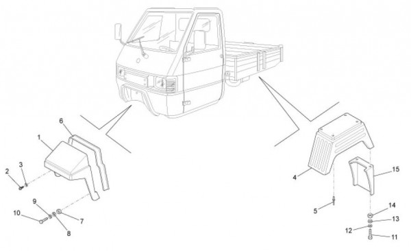 Fahrgestell Kotflügel - Ape TM 703 mit Lenker 220ccm 2T AC 2008-2016 ZAPT10000