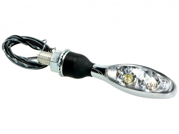 Kellermann LED Blinker, mit Begrenzungsleuchten, Micro 1000 PL, vorne, Stahl, 12 V, chrom, glänzend,