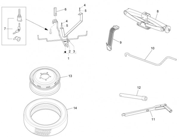 Radaufhängung Ersatzrad - Porter Maxxi Multitech 1300ccm 4T LC 2014- ZAPS90AJ