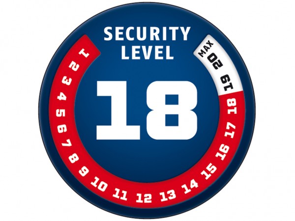 ABUS Bremsscheibenschloss, Granit Detecto 8077, Security Level 18, ART Level 4, rot, Bolzen 13,5mm