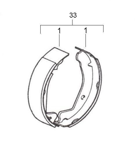 Radaufhängung Bremsbacken vorn - Ape 190ccm 2T AC 1970- MPV1T