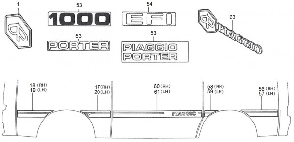 Fahrgestell Dekore - Porter Porter 1000ccm 4T LC 1992-1998 ZAPS85