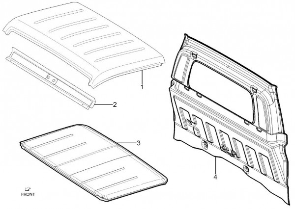 Fahrgestell Dachpaneel - Porter Maxxi D120 Diesel 1200ccm 4T LC 2011- ZAPS90DK