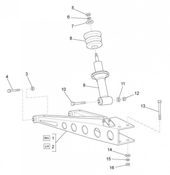 Radaufhängung Stoßdämpfer hinten - Ape TM 703 mit Lenker 220ccm 2T AC 2008-2016 ZAPT10000