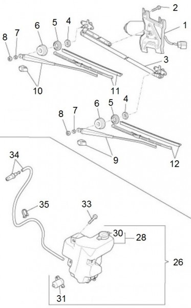 Elektrische Anlage Scheibenwischer - Porter Porter Electric ccm 2012- ZAPS9E