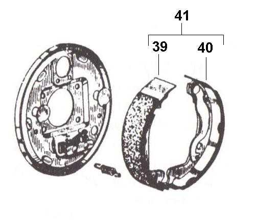 Radaufhängung Bremsbacken hinten - Ape 220ccm 2T AC 1978- MPV2T