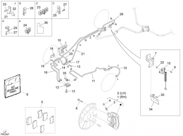 Bowdenzüge Bremsanlage - Porter Maxxi Multitech 1300ccm 4T LC 2010- ZAPS90AJ