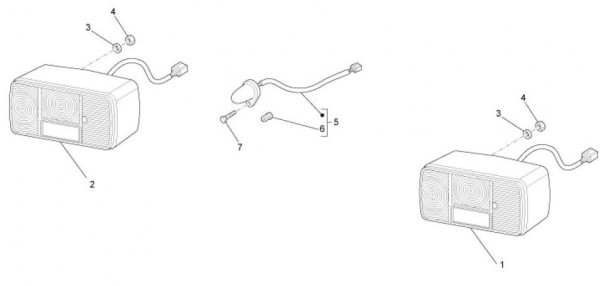 Elektrische Anlage Rücklicht - Ape TM 703 mit Lenkrad 220ccm 2T AC 2008-2016 ZAPT10000