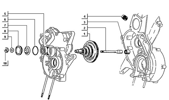 Motor Getriebe - Ape TM 218ccm 2T AC 1999-2004 ZAPT1000000001001