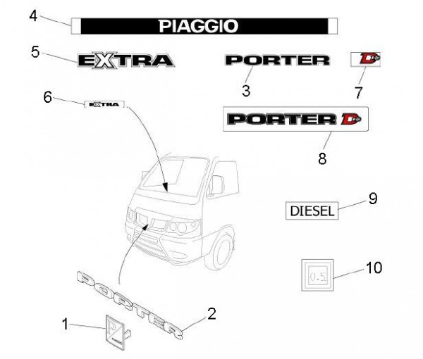 Fahrgestell Dekore - Porter D120 Diesel 1300ccm 4T LC 2011- ZAPS90TK