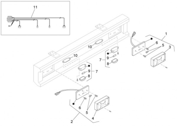 Elektrische Anlage Rücklicht - Porter Maxxi Multitech 1300ccm 4T LC 2014- ZAPS90RJ