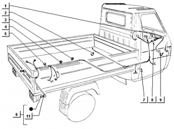 Elektrische Anlage Kabelbaum - Ape TM 703 Diesel mit Lenker 422ccm 4T AC 1997-2004 ATD2T