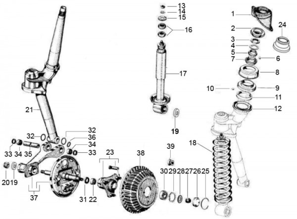 Radaufhängung Steuerrohr - Classic 400 422ccm 4T 2V AC 2016- MBX000T58RC001005