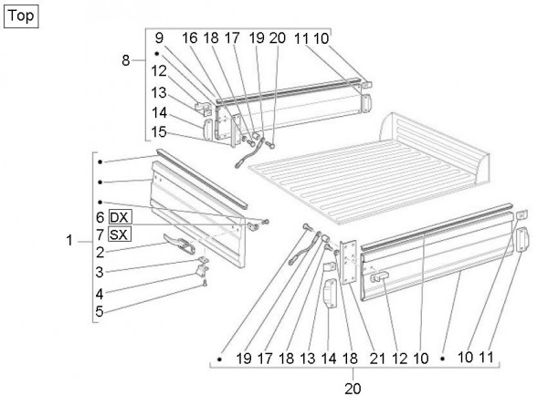 Fahrgestell Ladeflächenbauteile Top - Ape Mix 50ccm 2T AC 2013- ZAPC80000