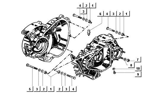 Motor Kurbelgehäusebefestigung - Ape Mix 50ccm 2T AC 1998-2008 ZAPC80000