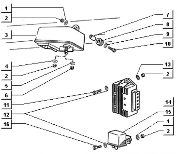 Elektrische Anlage Regler - Ape TM 703 Diesel mit Lenkrad 422ccm 4T AC 1997-2004 ATD1T