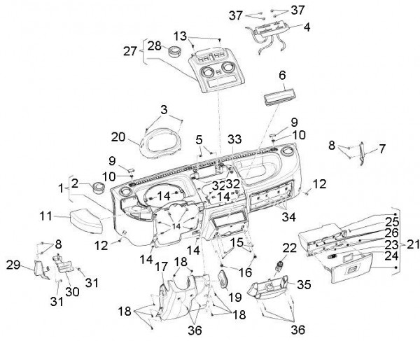 Lenker Cockpitinstrumente - Porter D120 Diesel 1300ccm 4T LC 2011- ZAPS90VK
