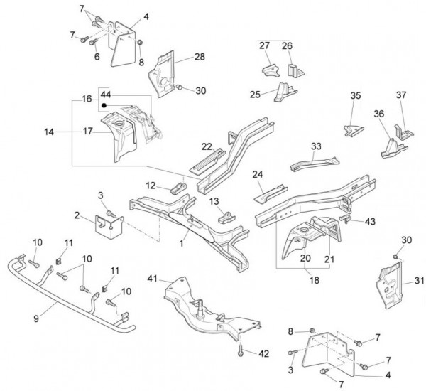 Fahrgestell Rahmen vorn - Porter Porter Electric ccm 2013- ZAPS9E