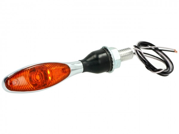 Kellermann Blinker, gelbes Glas, Micro 1000 LED, vorne + hinten, Stahl, 12 V, chrom, glänzend, E-gep