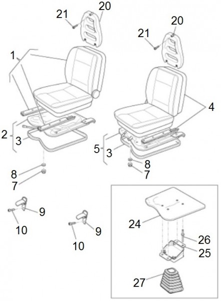 Fahrgestell Sitz vorn - Porter Porter Electric ccm 2009- ZAPS9E